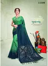 Green Morepeach Musterd Metallic Value Addition Swarovski Work Crystals Party Wear Silk Saree 11508